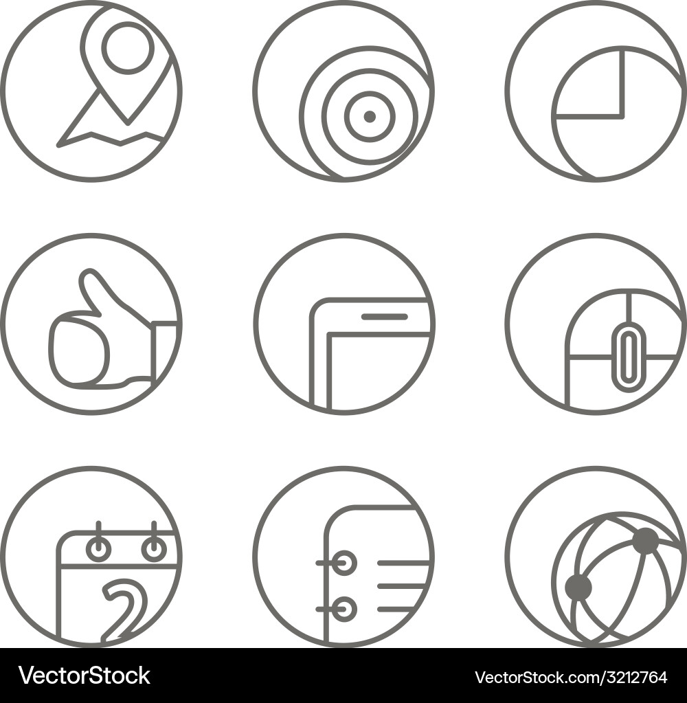 Different web browser icons set vector image