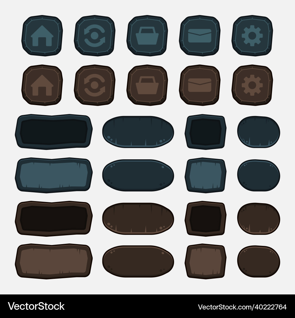Game template gui kit interface button elements Game template gui kit interface button elements vector image