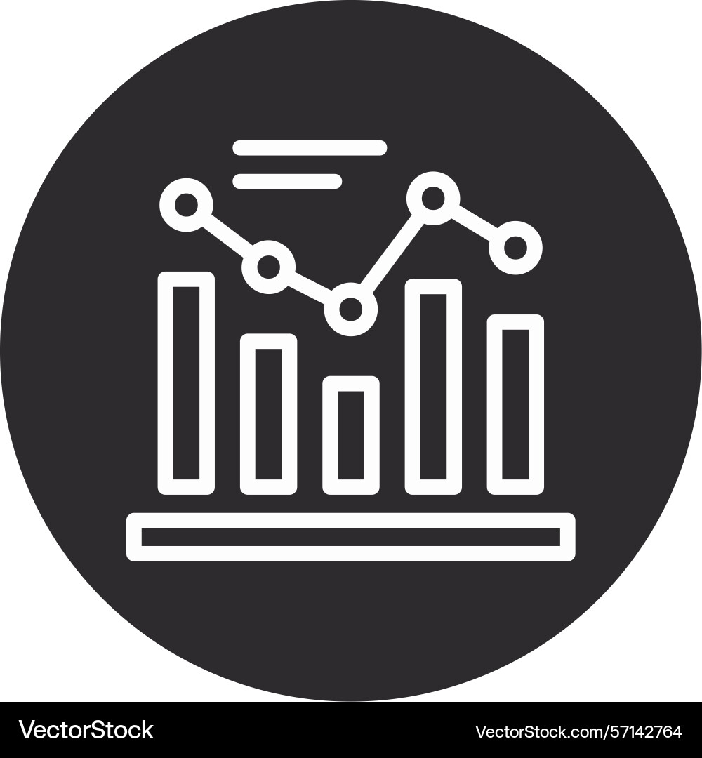 Graph inverted circle black Vector Image
