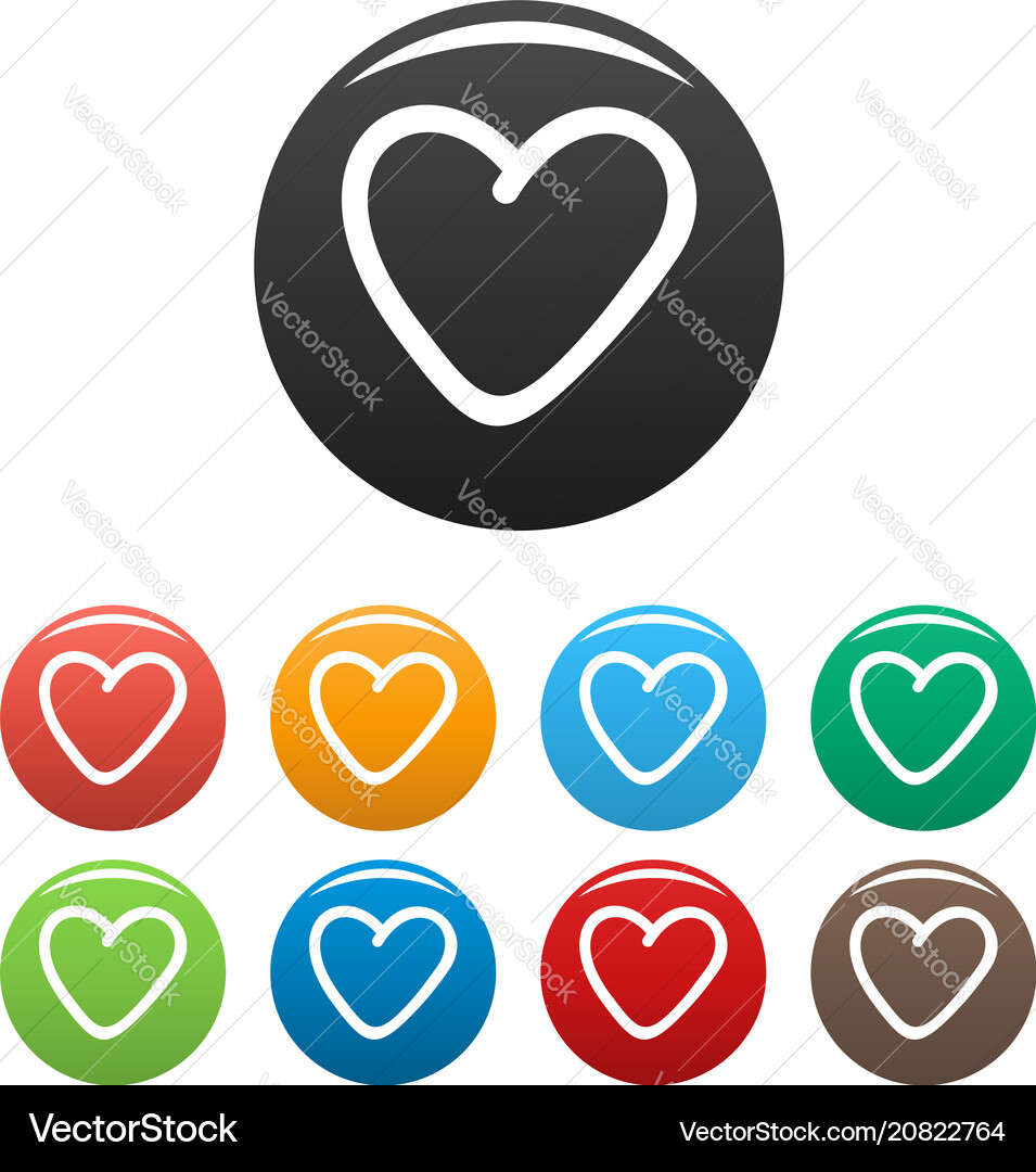 Greedy heart icons set color Greedy heart icons set color vector image