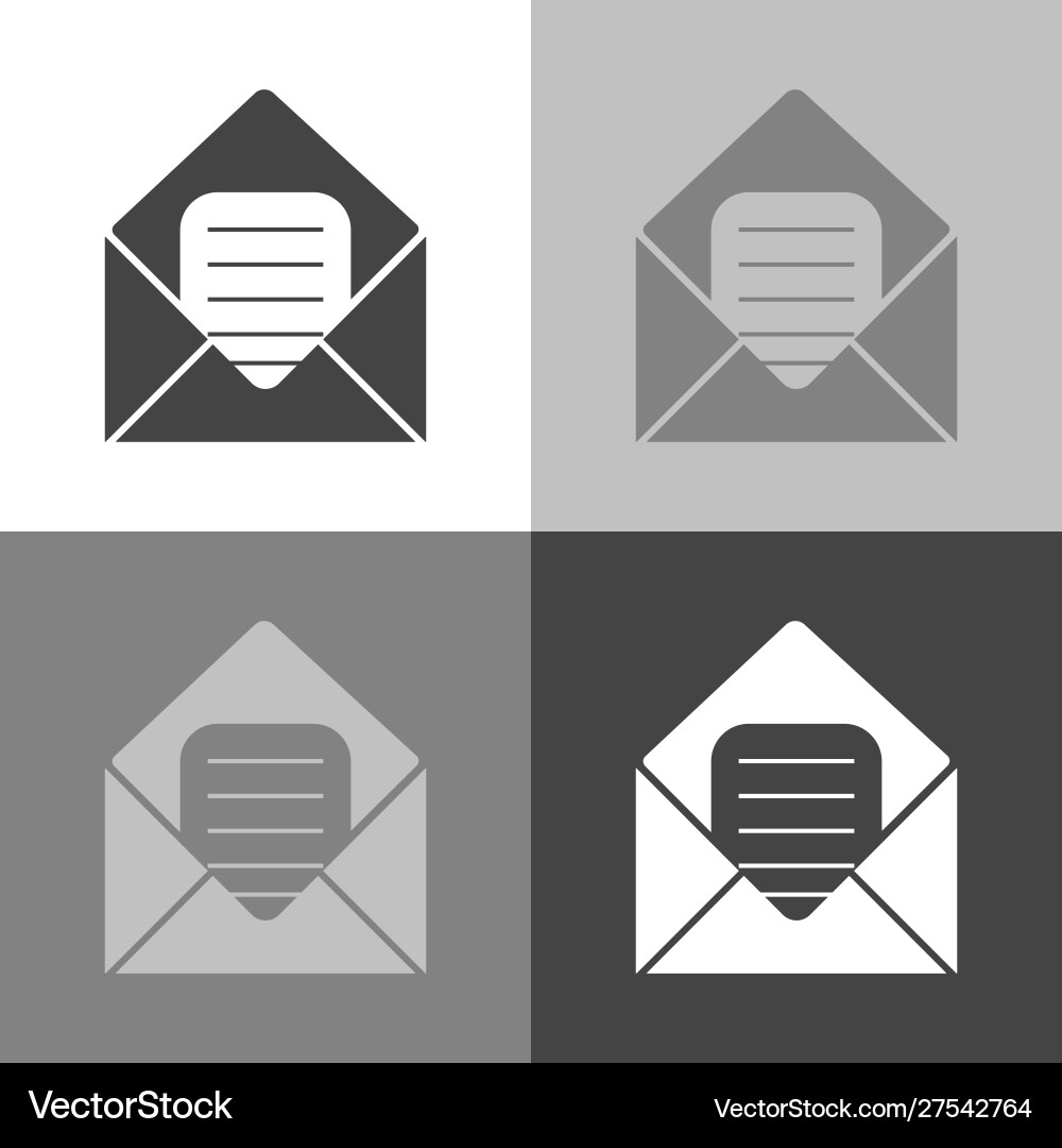 Icon envelope message mail set Icon envelope message mail set vector image