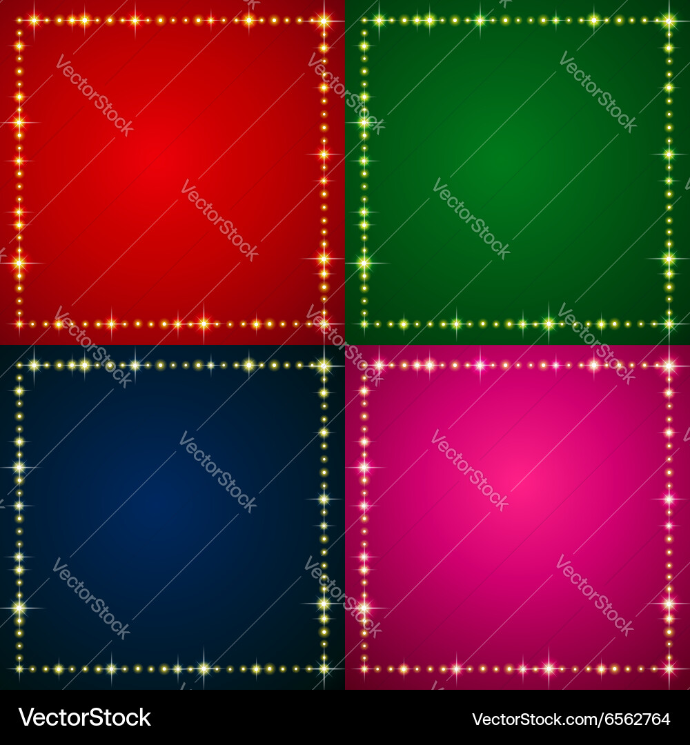 Illuminated Holiday Backgrounds Set Vector Image