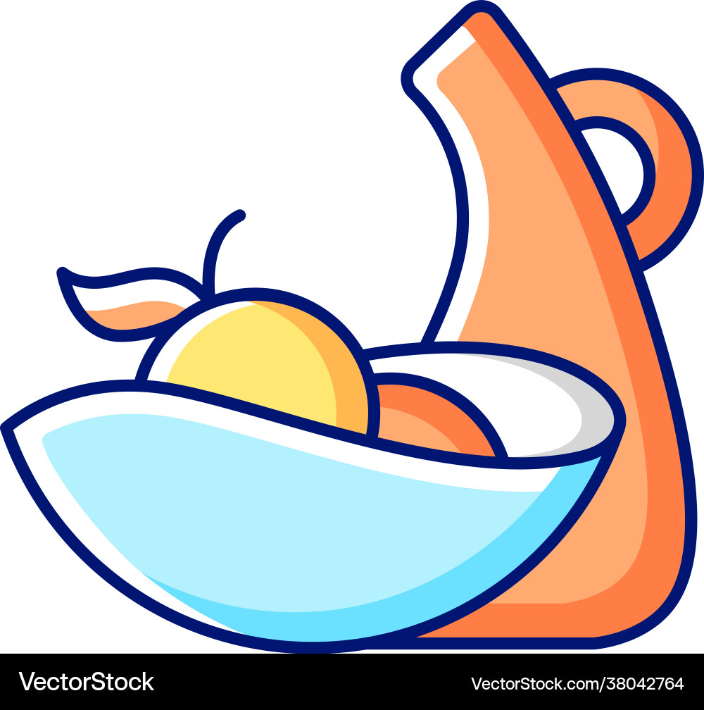 Irregular shape tableware rgb color icon Irregular shape tableware rgb color icon vector image