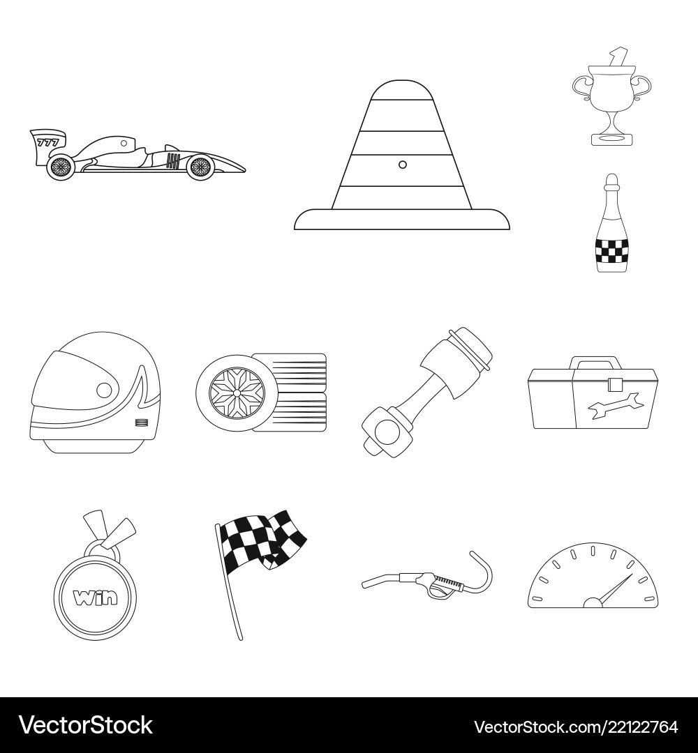 Isolated object of car and rally symbol set Vector Image