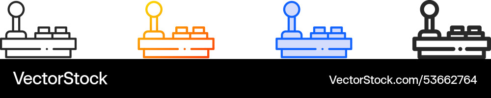 Joystick iconthin linear gradient blue stroke Vector Image