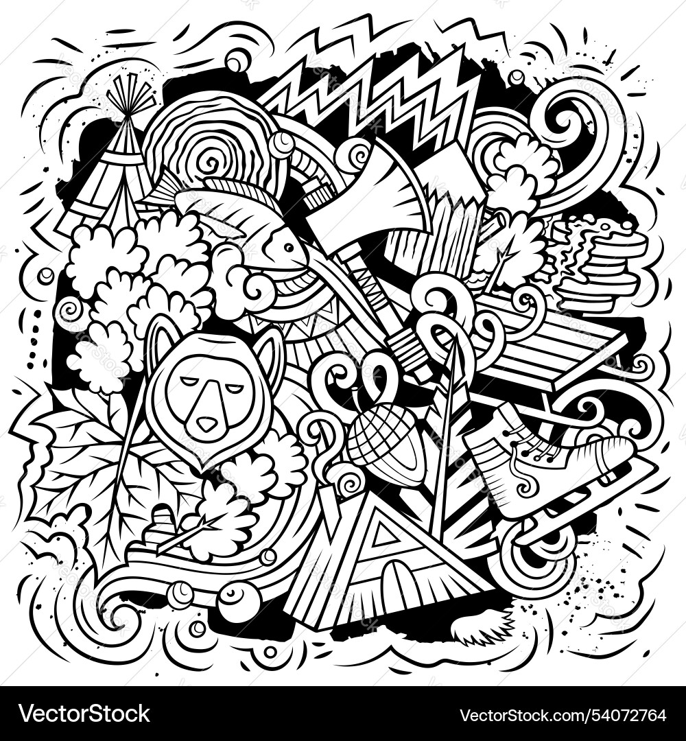 Kanada Cartoon doodle lustige Canadian Design Kanada Cartoon doodle lustige Canadian Design vektorbild