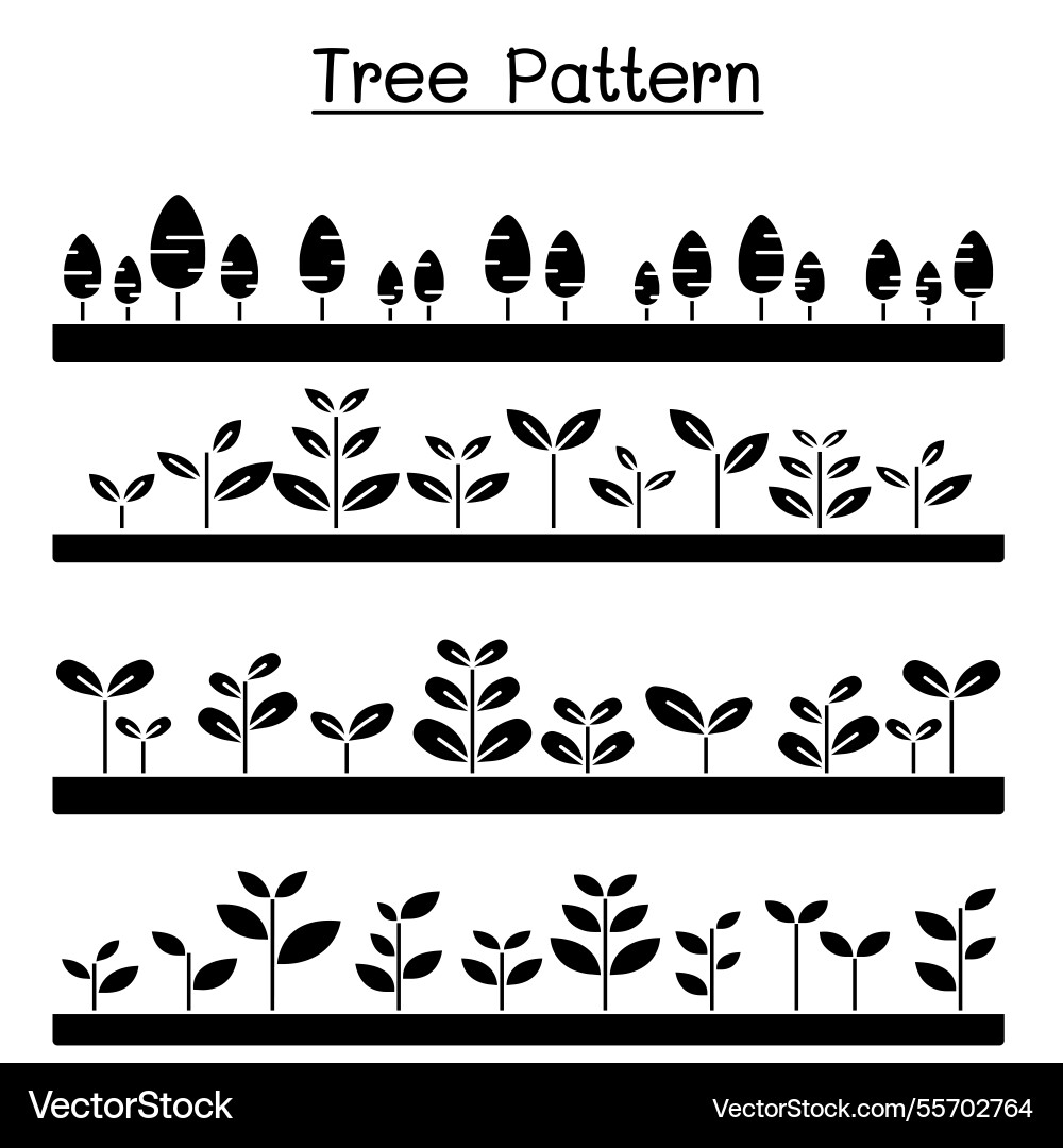 Little tree pattern landscape shrub background Little tree pattern landscape shrub background vector image