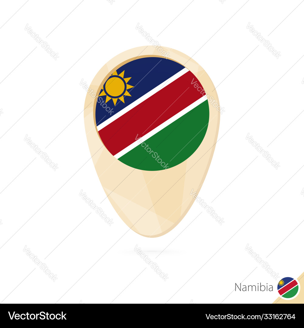 Map pointer with flag namibia orange abstract Map pointer with flag namibia orange abstract vector image