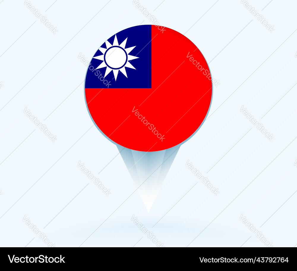 Map pointer with flag of taiwan vector image