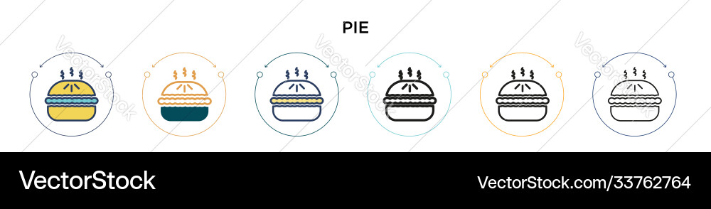 Pie icon in filled thin line outline and stroke Vector Image