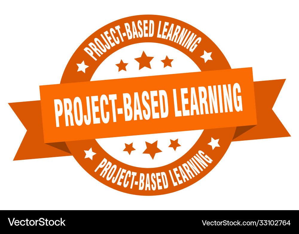 Project-based learning round ribbon isolated Vector Image