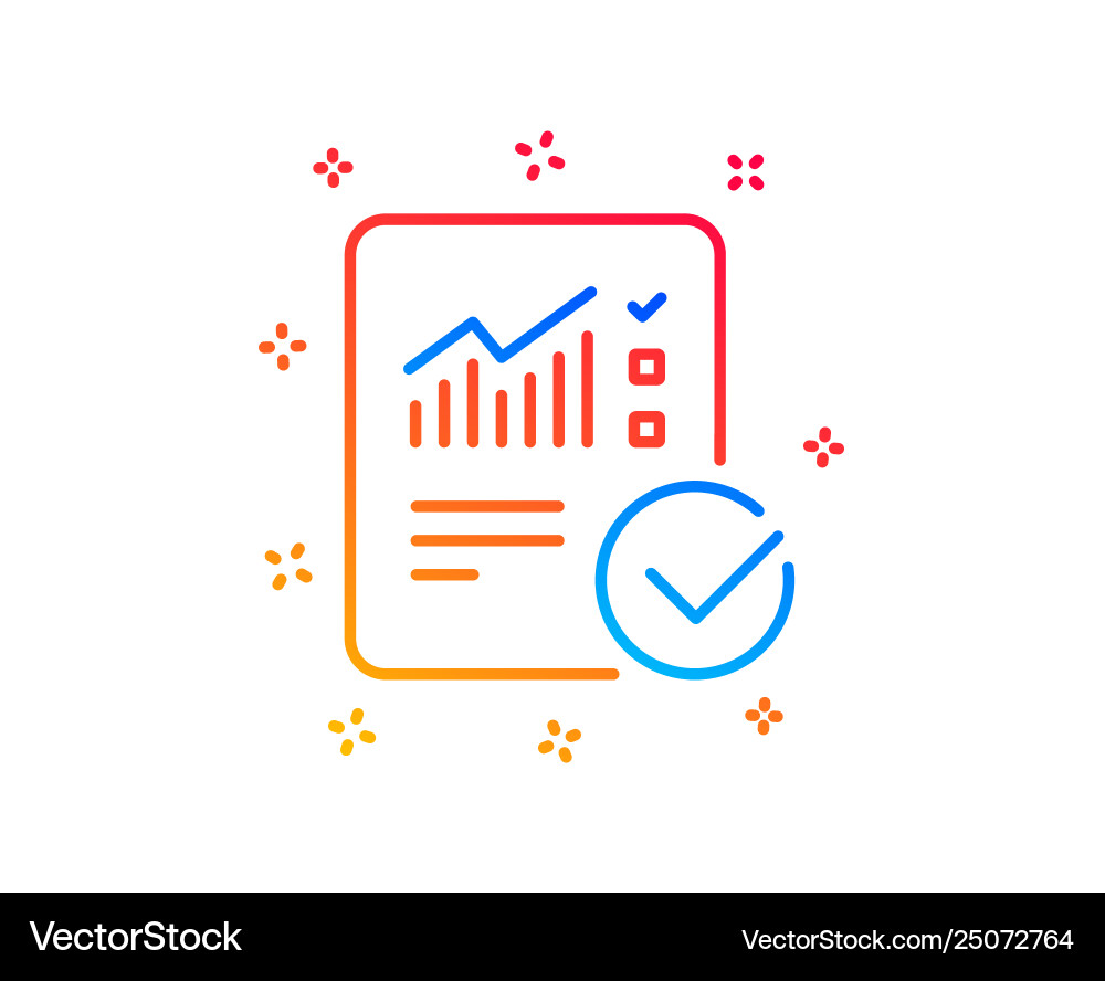 Report document line icon checklist vector image