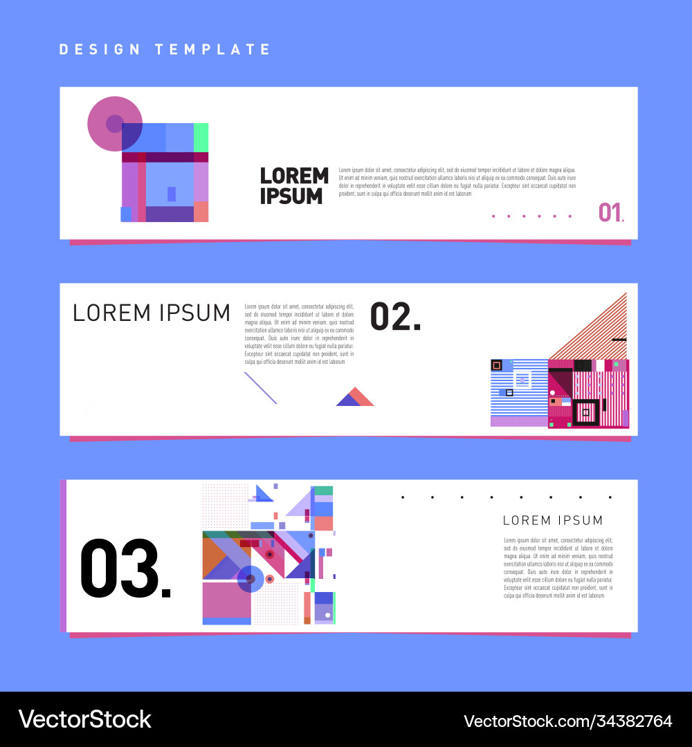 Set abstract banner web design template retro Vector Image