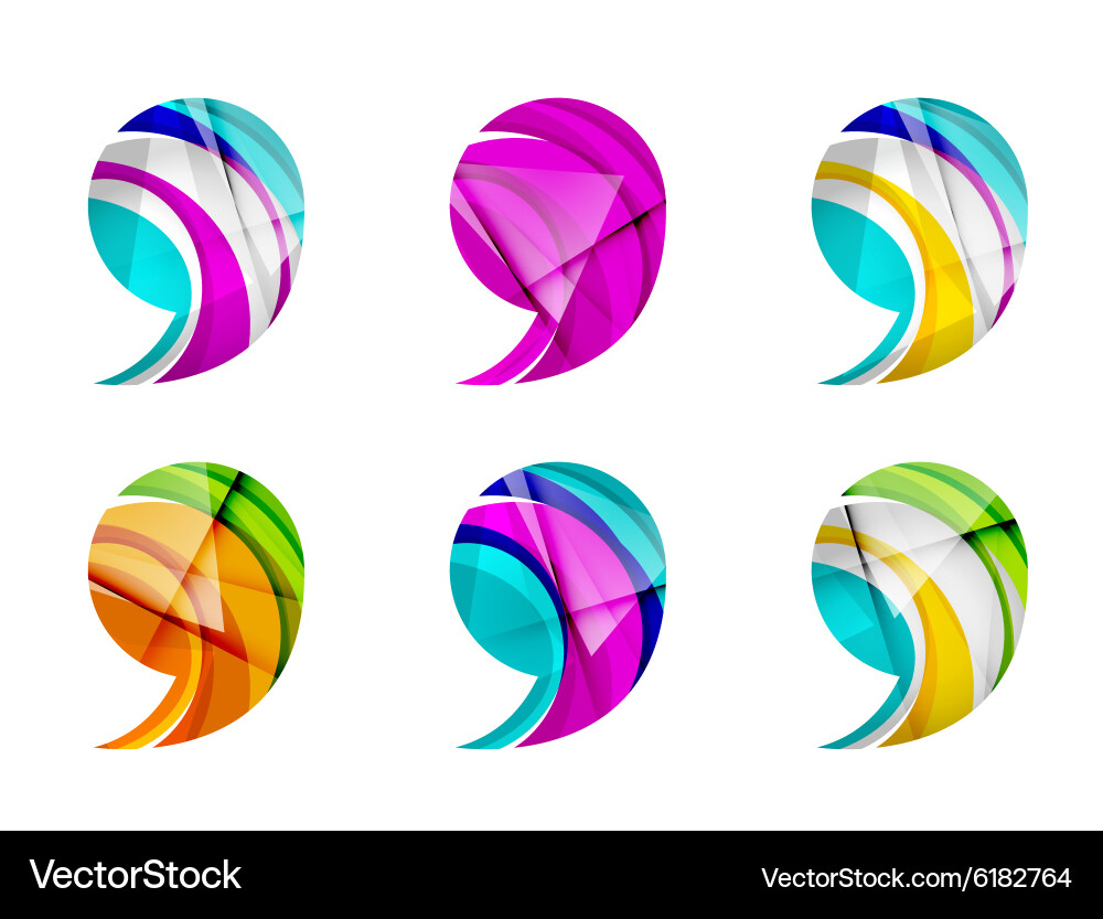 Set of abstract comma icon business logotype vector image