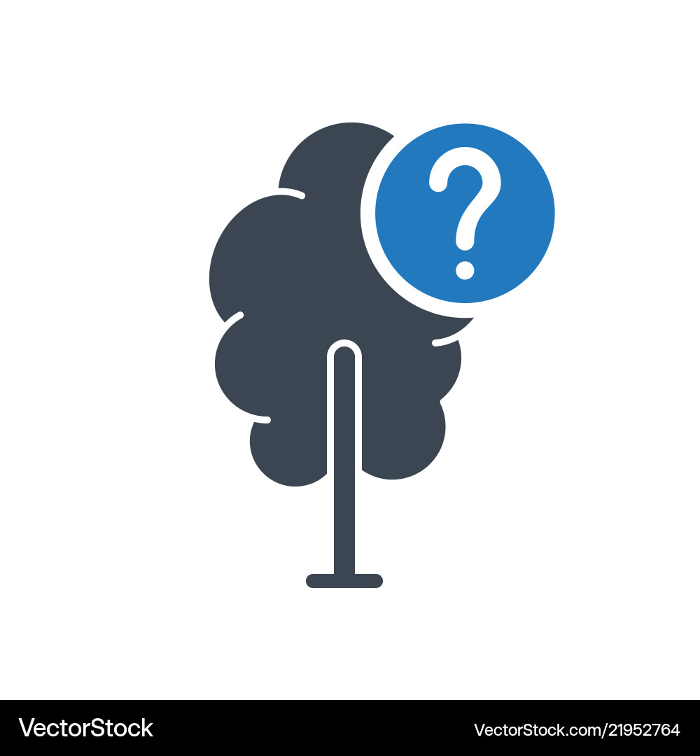 Tree icon forest with question mark vector image