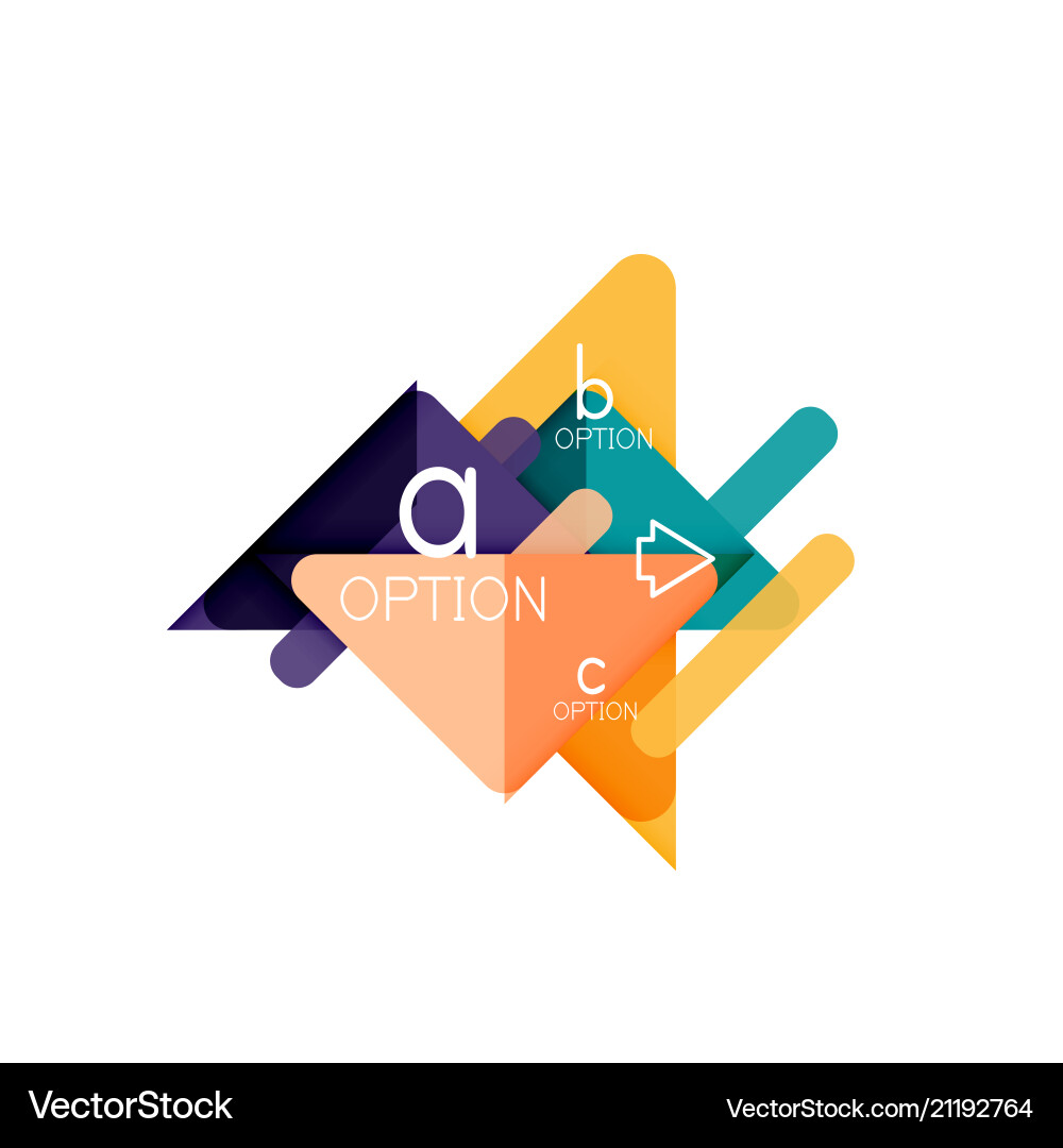 Triangle data visualization design option Triangle data visualization design option vector image