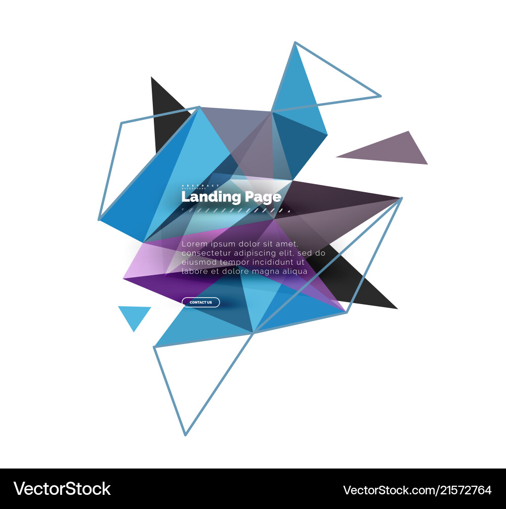 Triangular design abstract background landing Triangular design abstract background landing vector image