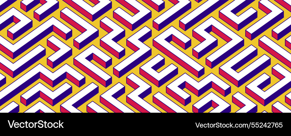 3d labyrinth seamless pattern abstract background 3d labyrinth seamless pattern abstract background vector image