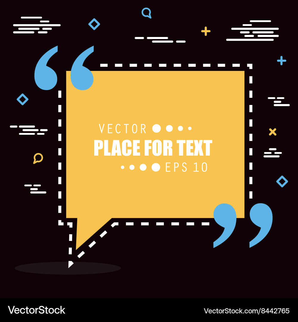 Abstract concept empty speech square quote vector image
