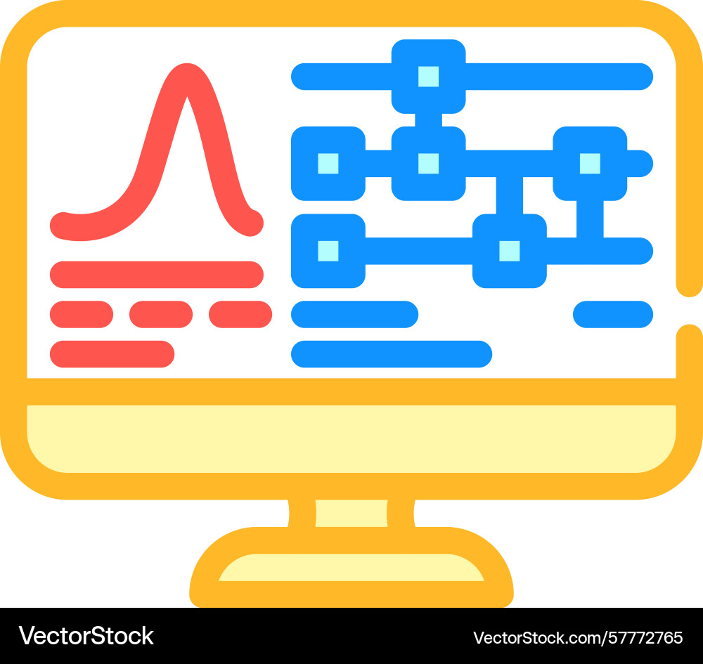 Algorithm screen quantum computer color icon Algorithm screen quantum computer color icon vector image