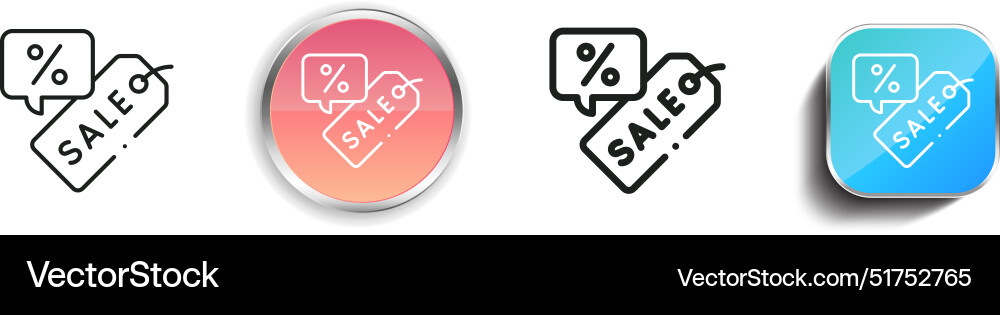 Bargain icon thin linear regular and button style Bargain icon thin linear regular and button style vector image