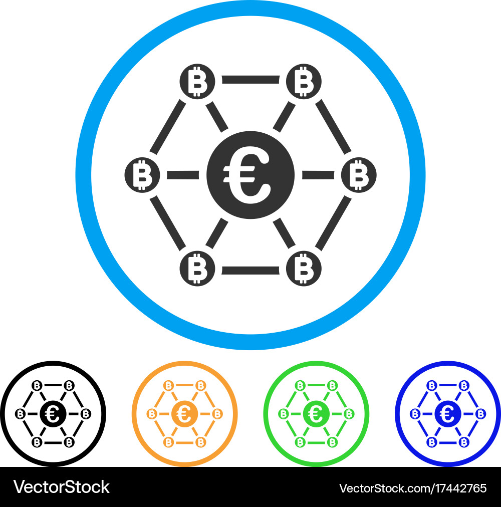 Bitcoin euro net structure rounded icon vector image