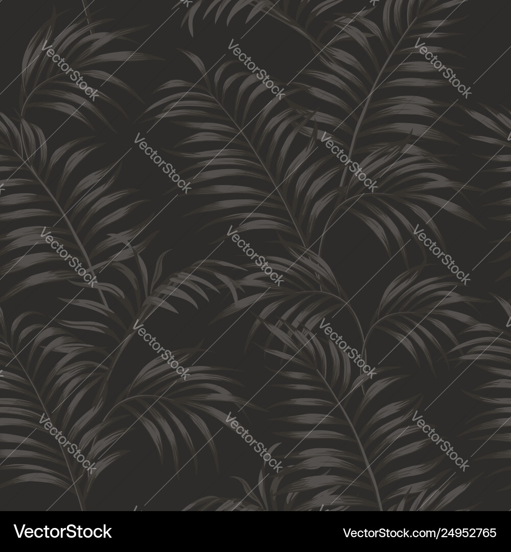 Brown tropical leaves seamless taup background vector image