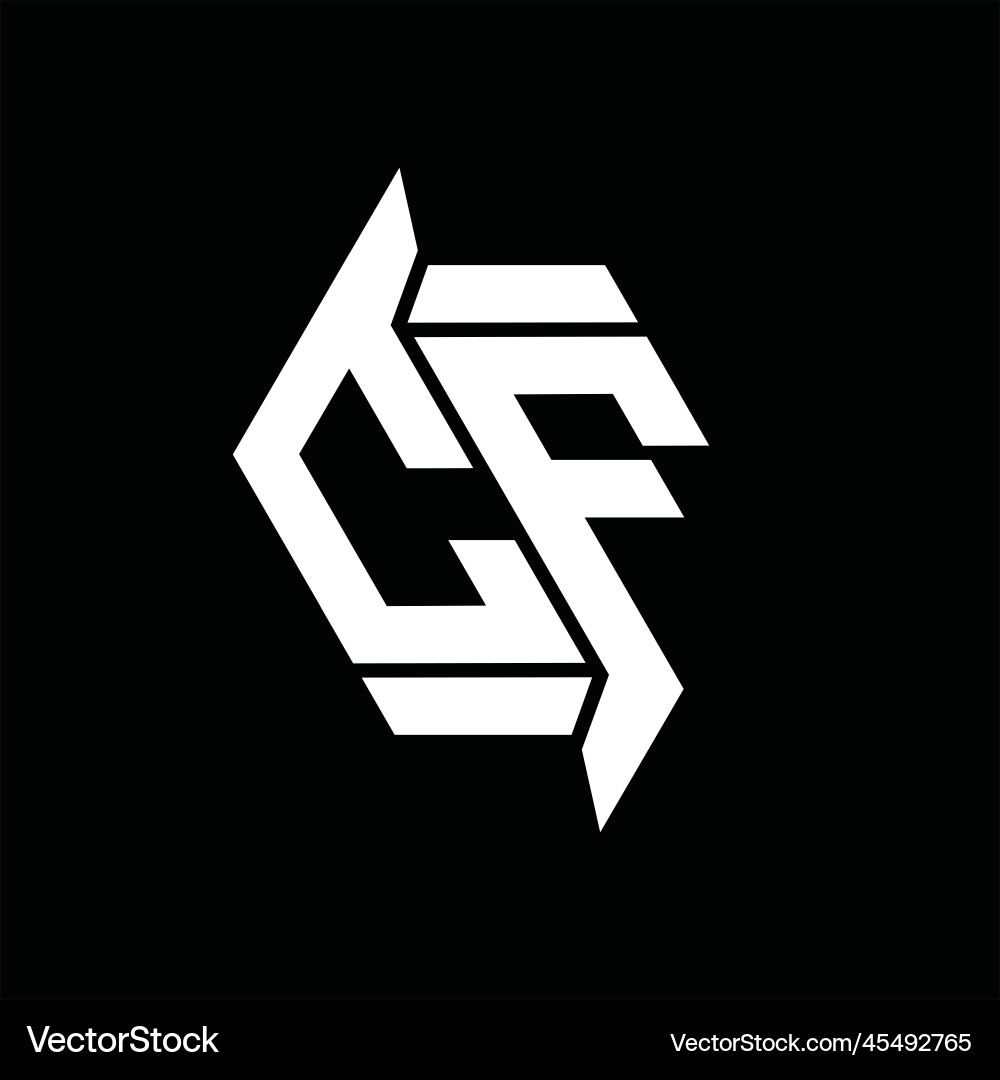 Cf logo monogram hexagon abstract shape images Vector Image