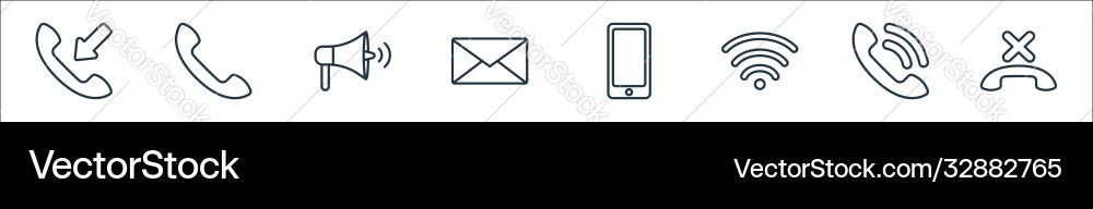Communication line icons linear set quality Communication line icons linear set quality Vector Image