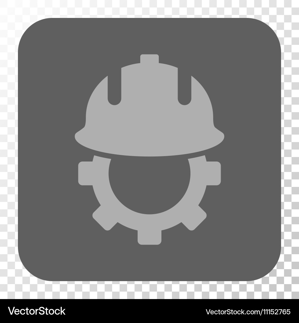 Development helmet rounded square button vector image