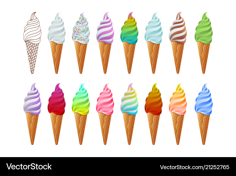 Eiskollektion bunte isolierte Aufkleber Eiskollektion bunte isolierte Aufkleber vektorbild