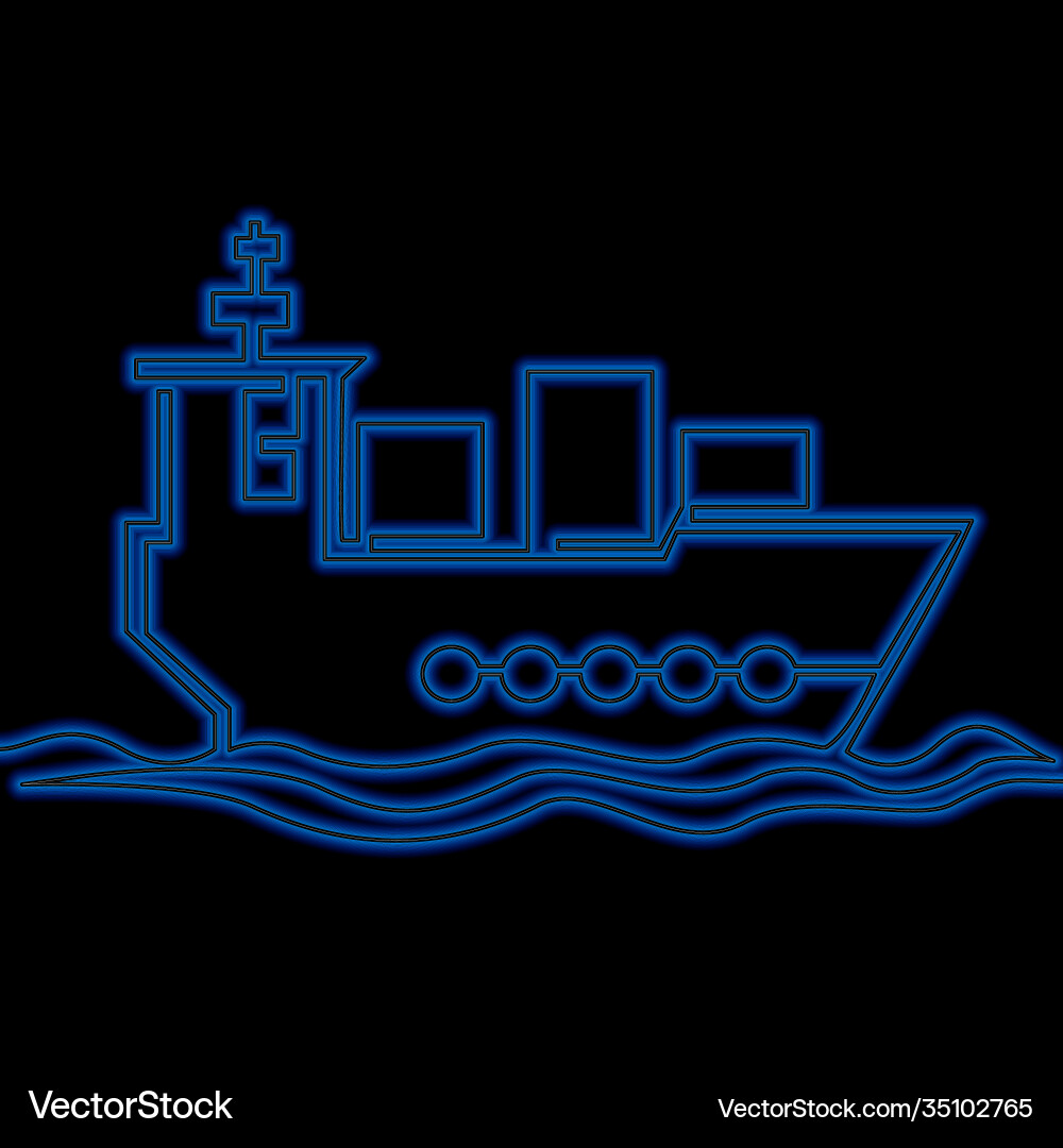 Kontinuierliche Linie Zeichnung Frachtschiff Lieferung Neon Kontinuierliche Linie Zeichnung Frachtschiff Lieferung Neon Vektorbild