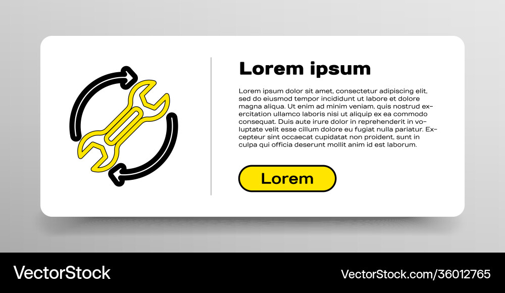Line wrench spanner and arrows as workflow icon Line wrench spanner and arrows as workflow icon vector image
