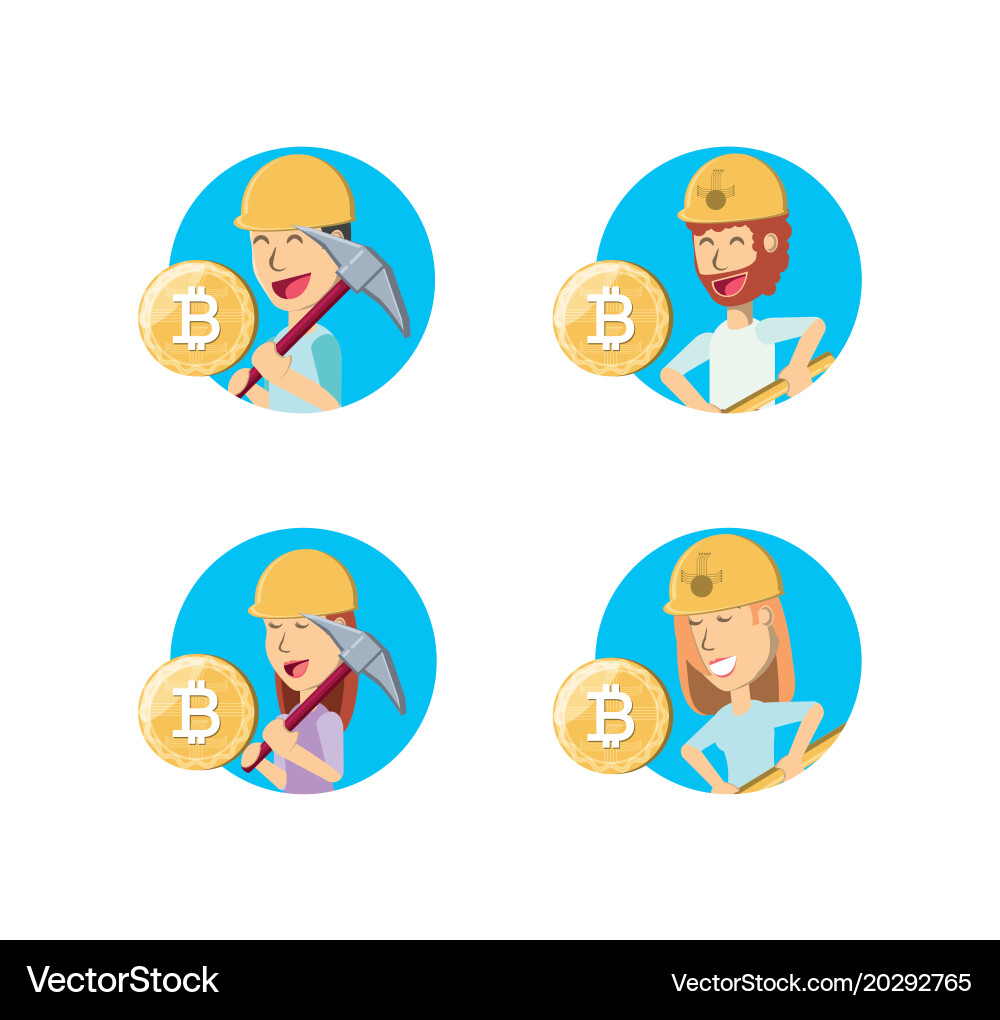 Mining cryptocoins design vector image
