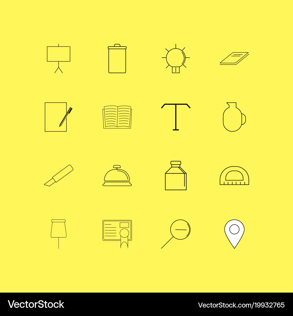 Office linear icon set simple outline icons Vector Image