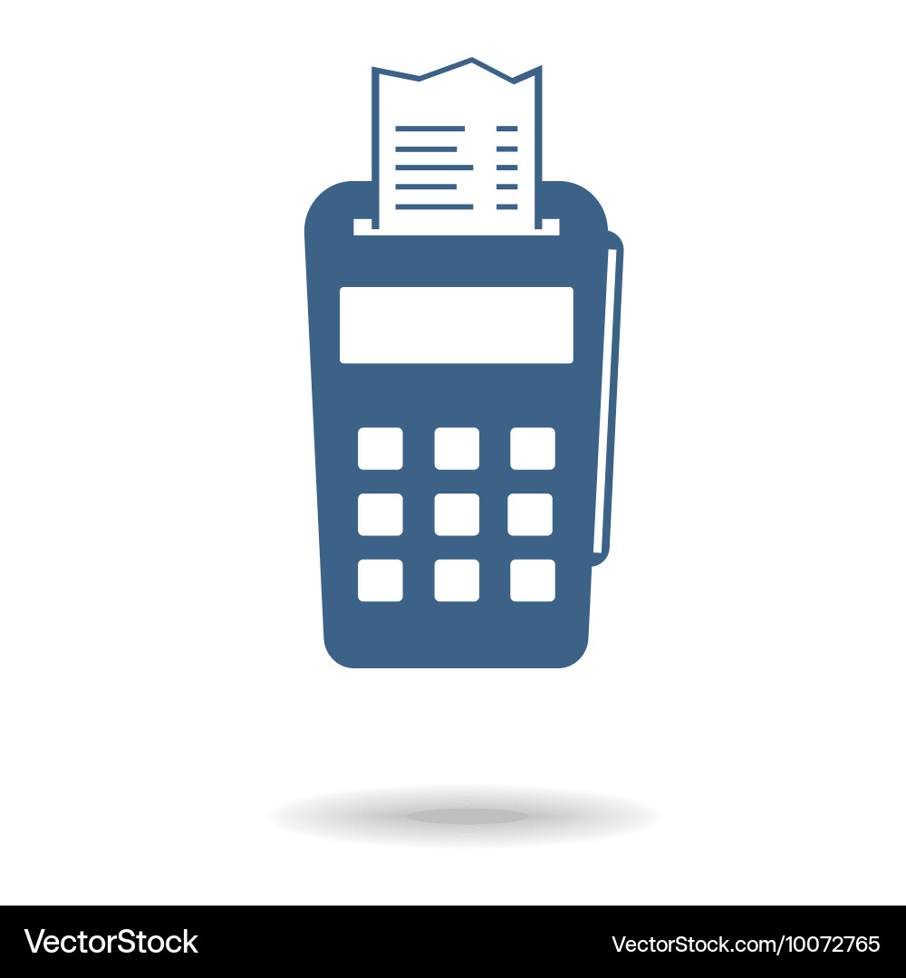 Pos terminal icon payments methods processing vector image