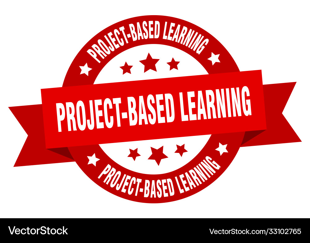 Project-based learning round ribbon isolated Vector Image