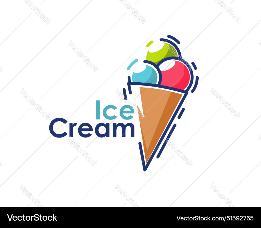 Scoop gelato dessert ice cream waffle cone icon Scoop gelato dessert ice cream waffle cone icon vector image