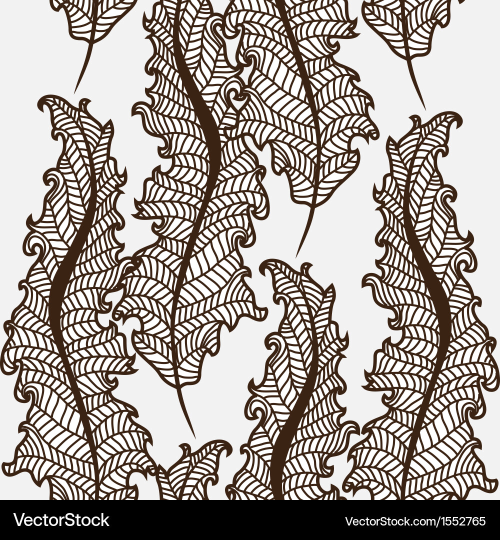 Seamless pattern with decorative feathers Vector Image