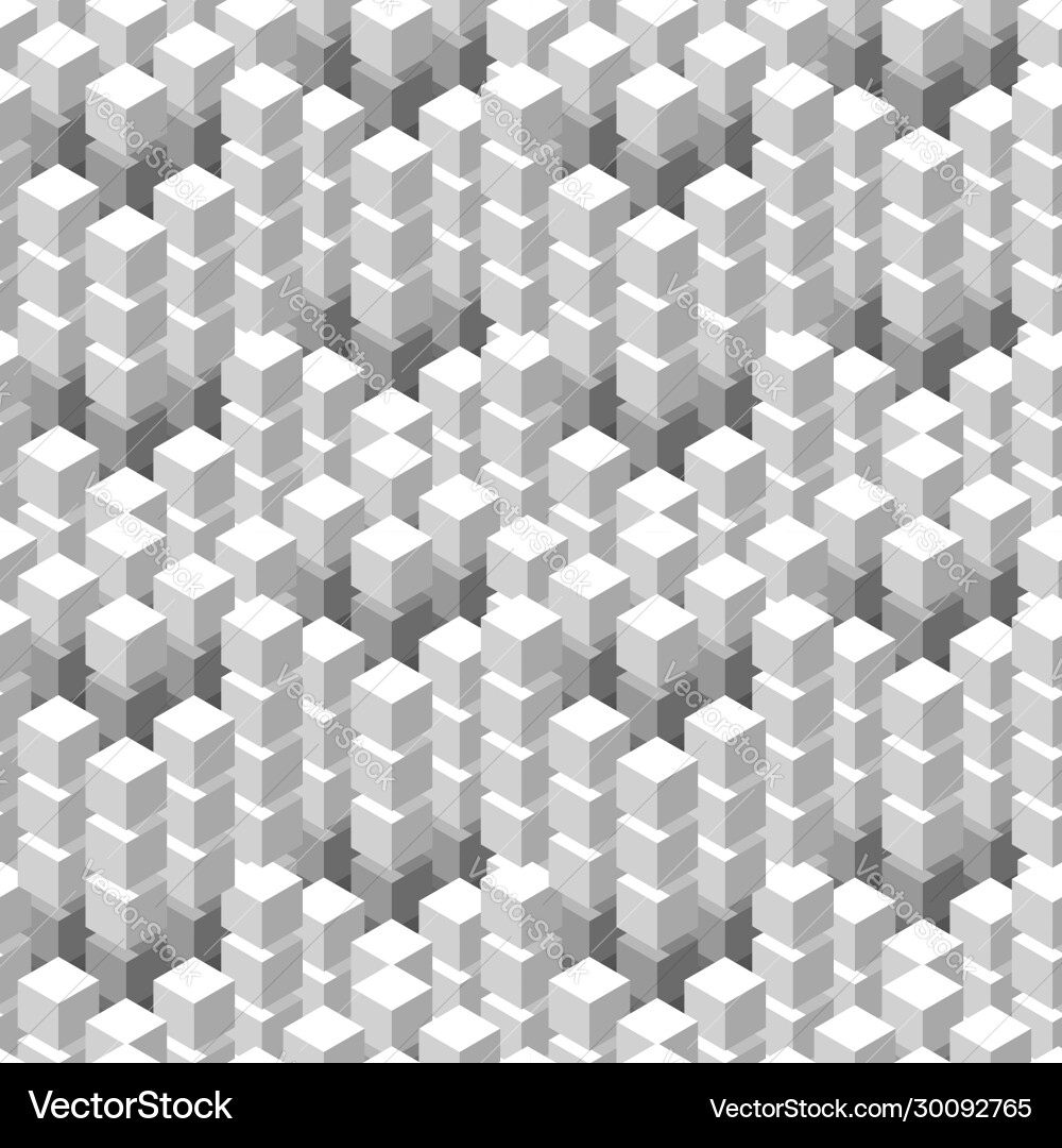 Seamless pattern with geometric cubes white tiled Vector Image