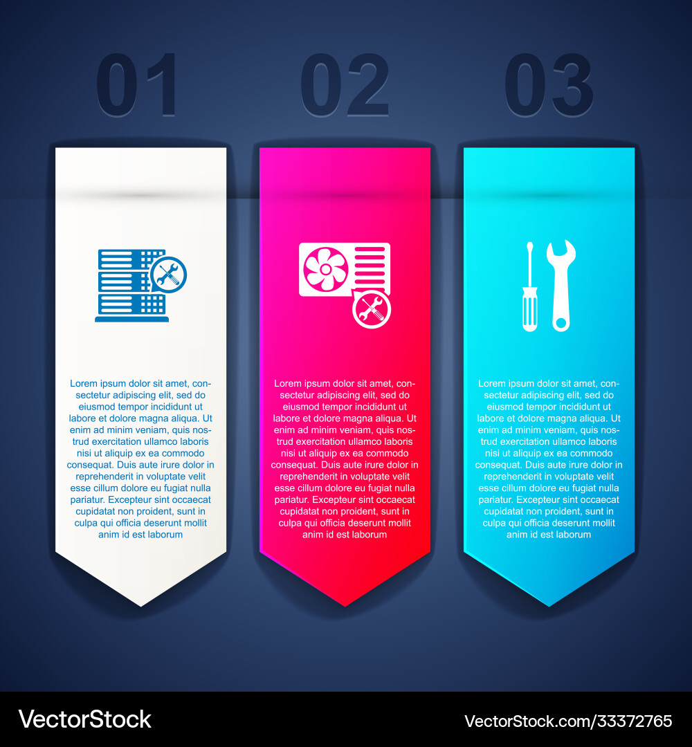 Set database server service air conditioner Vector Image