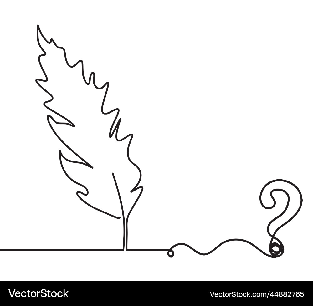 Silhouette of abstract feather with question mark Silhouette of abstract feather with question mark vector image