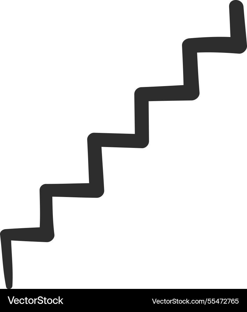 Simple black hand drawn stairs icon isolated Simple black hand drawn stairs icon isolated vector image