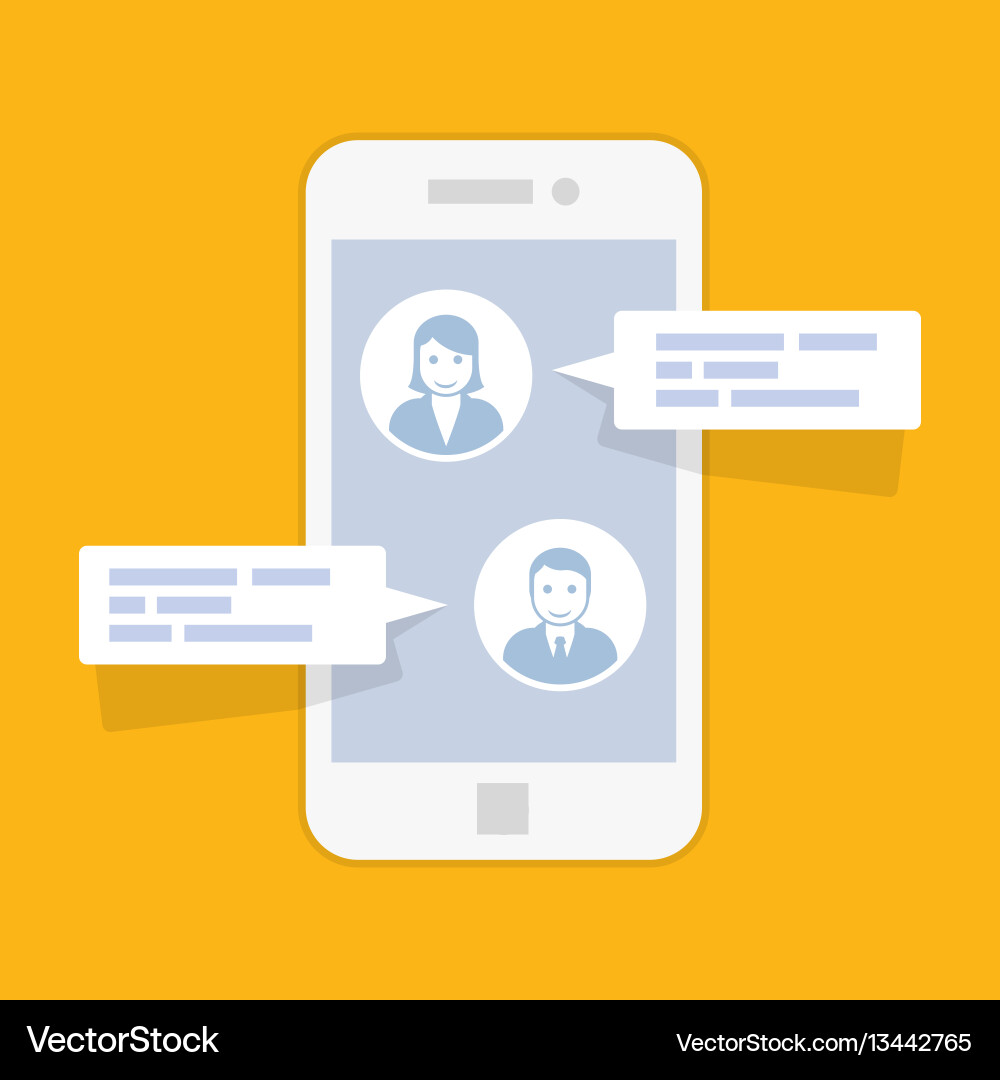 Sms message service interface - texting conversa vector image
