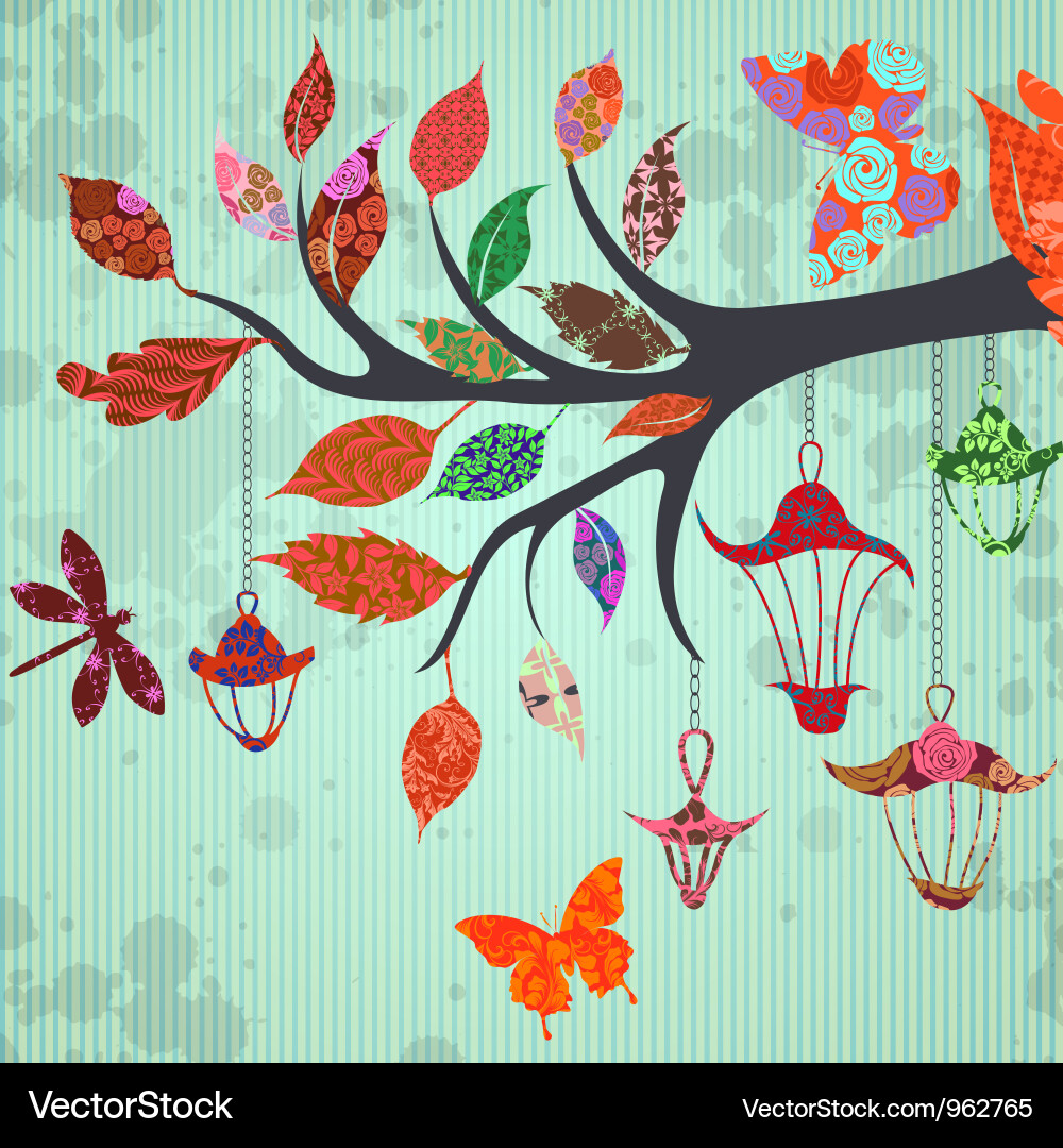 Tree Branch Scrapbook Background vector image