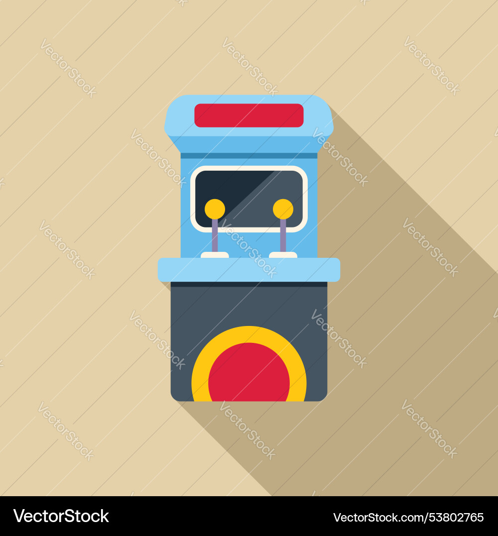 Two players standing arcade game machine Two players standing arcade game machine vector image