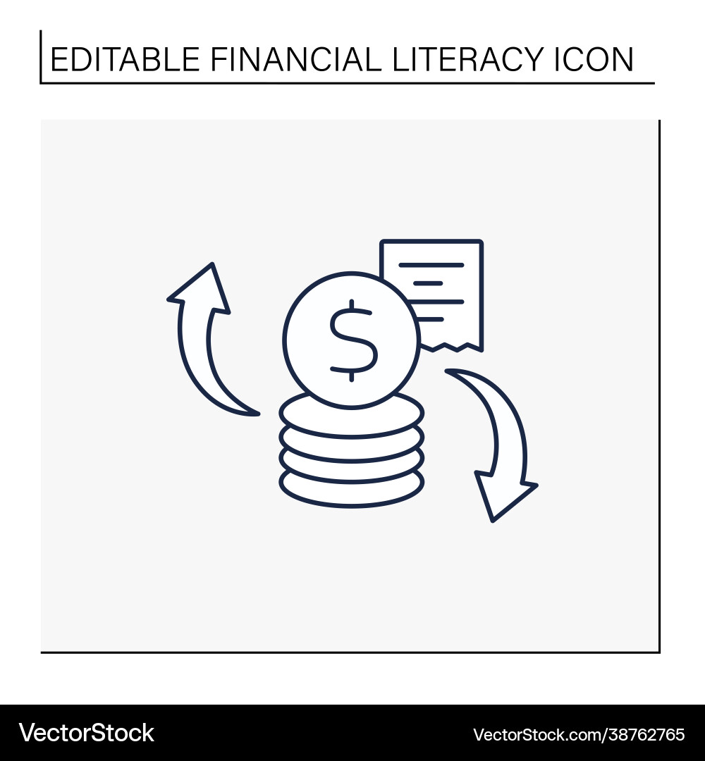 Variable expense line icon Variable expense line icon vector image