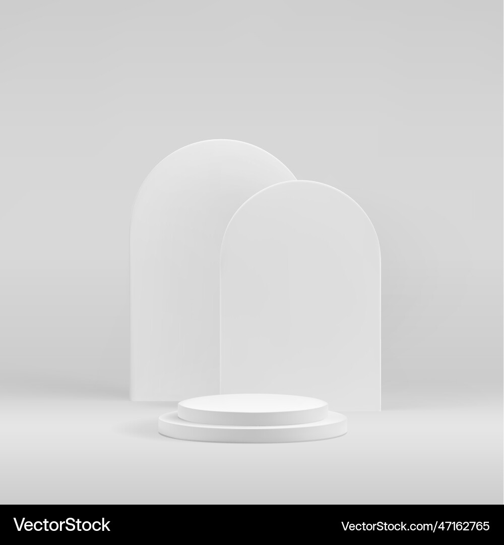 White podium 3d background for product display Vector Image