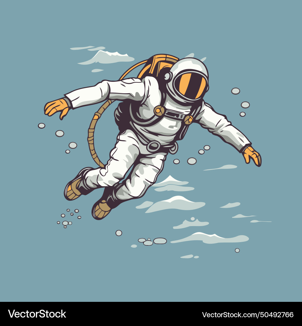 Astronaut in spacesuit flying space Vector Image