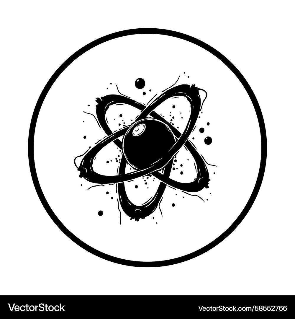 Atomic Model in Circular Frame Vector Image